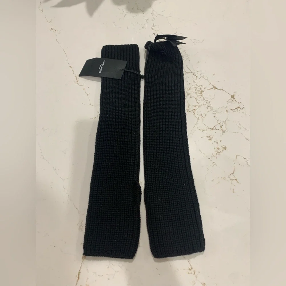 SAINT LAURENT Wool Fingerless Gloves In Black Size M